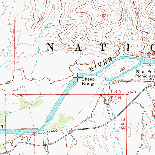 Topographic Map of Sheep Bridge, AZ