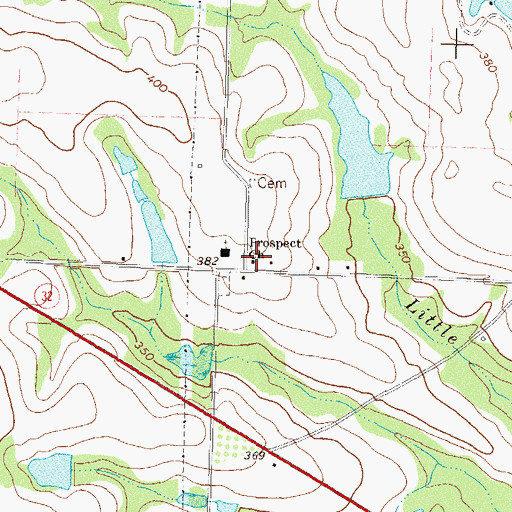 Topographic Map of Metcalf School (historical), GA