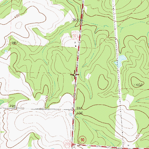 Topographic Map of Pleasant Grove Church, GA