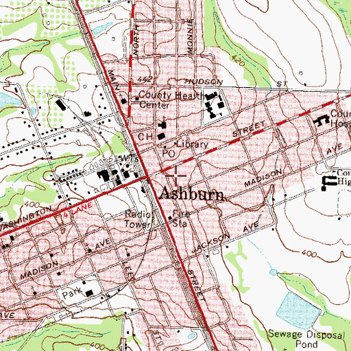 Topographic Map of Rogers Plaza Shopping Center, GA
