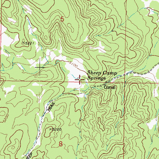Topographic Map of Sheep Camp Springs, AZ