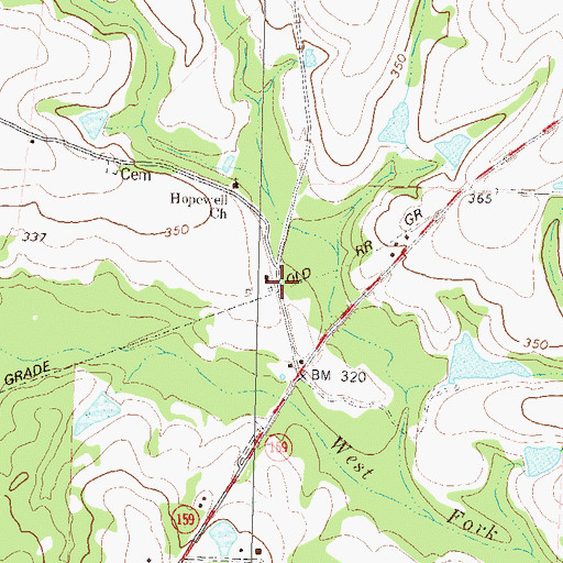 Topographic Map of Shinglers (historical), GA