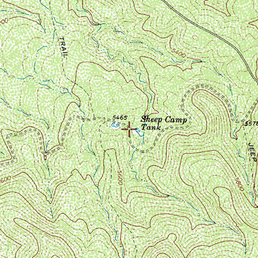 Topographic Map of Sheep Camp Tank, AZ