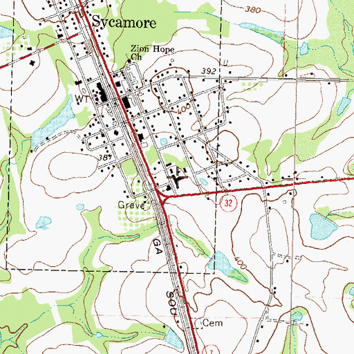 Topographic Map of Turner County Elementary School, GA