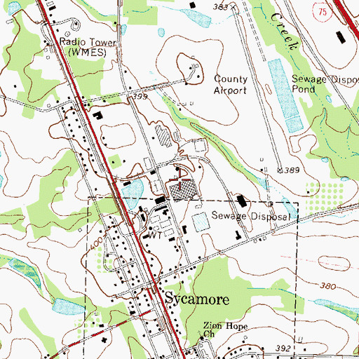 Topographic Map of Turner County Industrial Park, GA