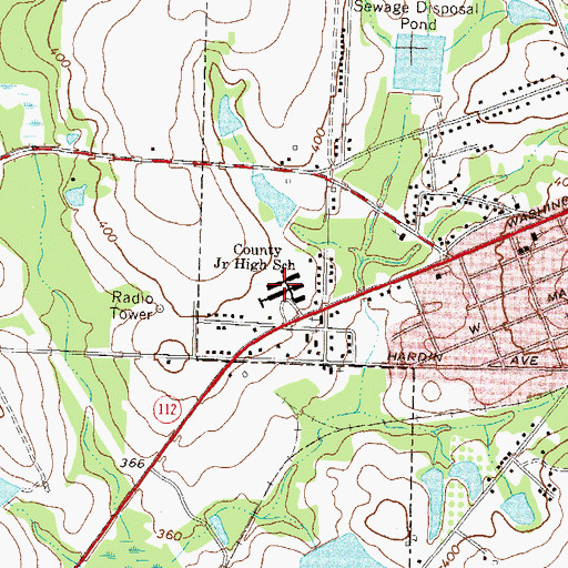 Topographic Map of Turner County Junior High School, GA