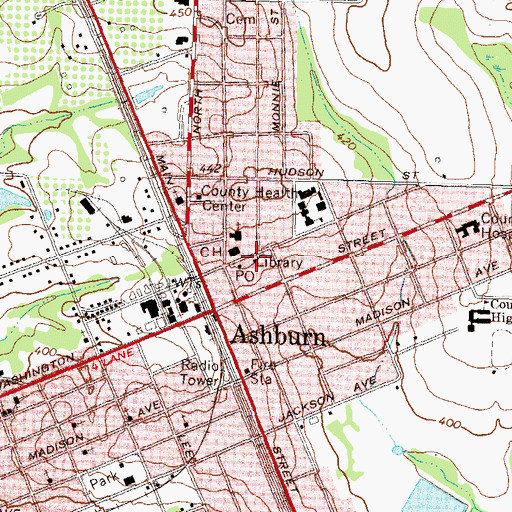 Topographic Map of Victoria Evans Memorial Library, GA