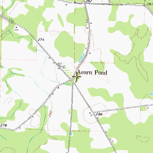 Topographic Map of Acorn Pond Missionary Baptist Church, GA