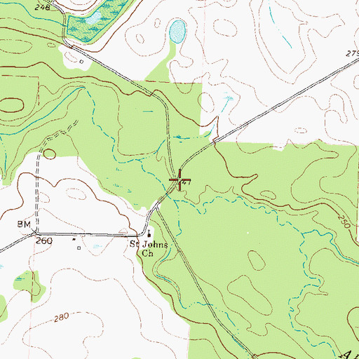 Topographic Map of Aultmans (historical), GA