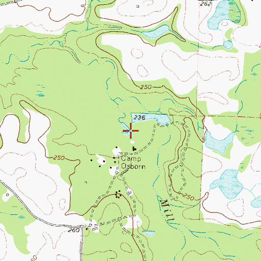 Topographic Map of Blue Spring, GA