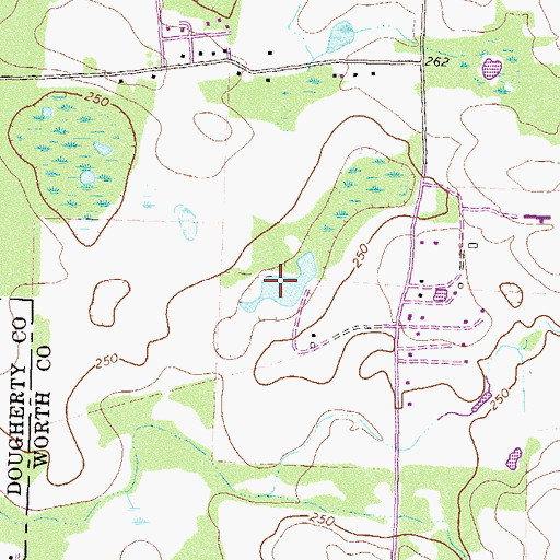 Topographic Map of Bonnie Pond, GA