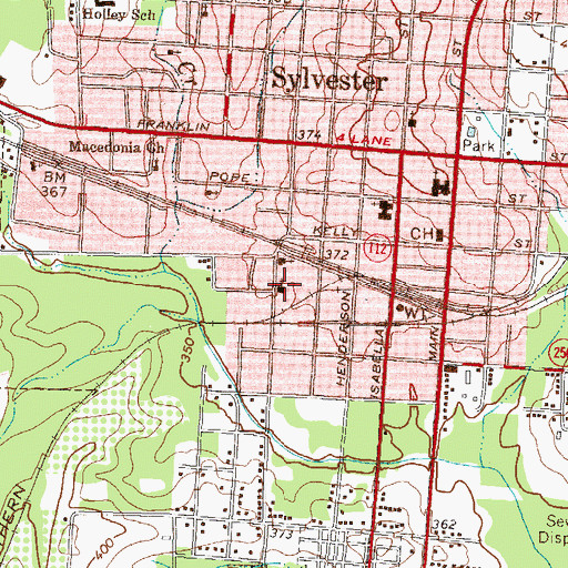 Topographic Map of Brown Chapel African Methodist Episcopal Church, GA