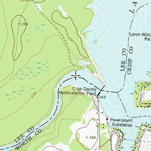 Topographic Map of Burke Ferry (historical), GA