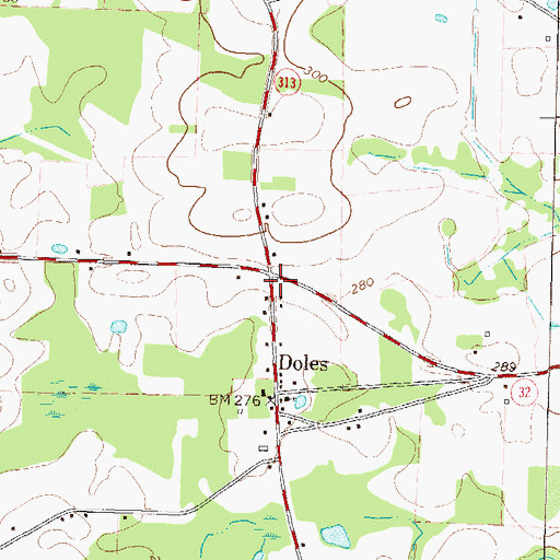 Topographic Map of Doles School (historical), GA