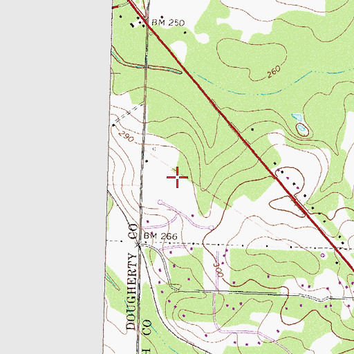 Topographic Map of Dry Creek Subdivision, GA