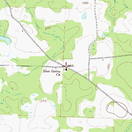 Topographic Map of Fords Store (historical), GA