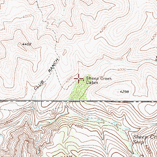 Topographic Map of Sheep Creek Cabin, AZ