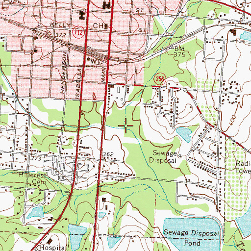 Topographic Map of Hog Heaven Branch, GA