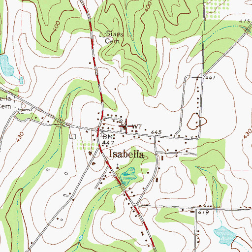 Topographic Map of Isabella Missionary Baptist Church, GA