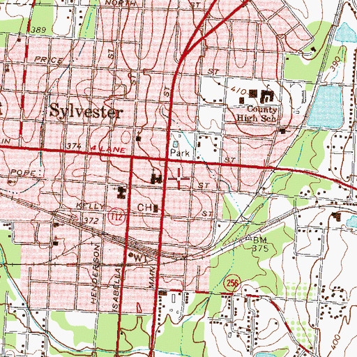 Topographic Map of Margaret Jones Library, GA