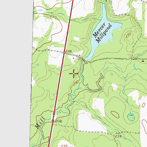 Topographic Map of Mercer Mill School (historical), GA