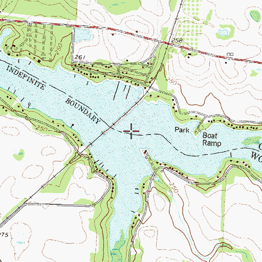 Topographic Map of Mill Branch, GA