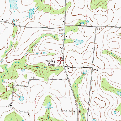Topographic Map of Paulks Chapel Consolidated School (historical), GA