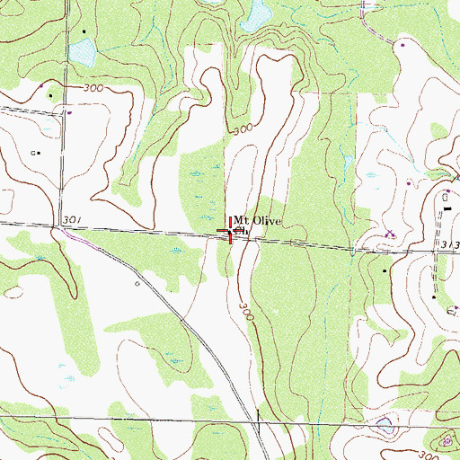 Topographic Map of Porters Corner School (historical), GA