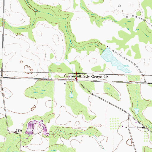 Topographic Map of Shady Grove School (historical), GA