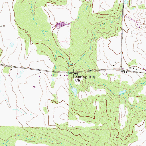 Topographic Map of Spring Hill School (historical), GA