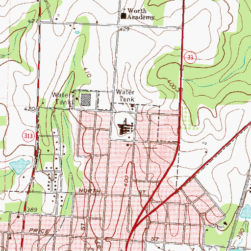 Topographic Map of Sylvester Primary School, GA