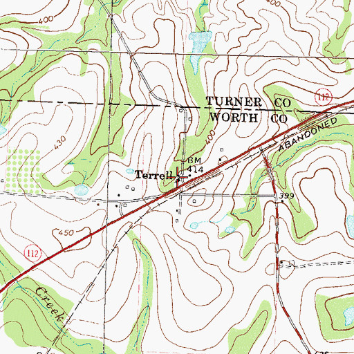 Topographic Map of Terrell Baptist Church, GA