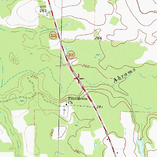 Topographic Map of Whiddon Bridge, GA
