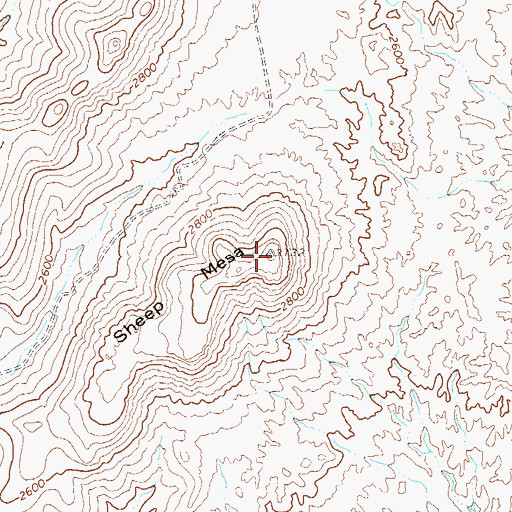 Topographic Map of Sheep Mesa, AZ