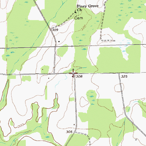 Topographic Map of Chokee School (historical), GA