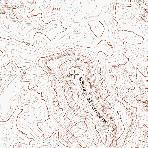 Topographic Map of Sheep Mountain, AZ