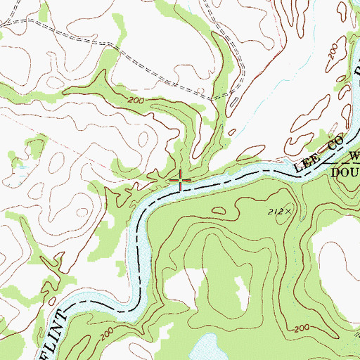 Topographic Map of Gin Branch, GA