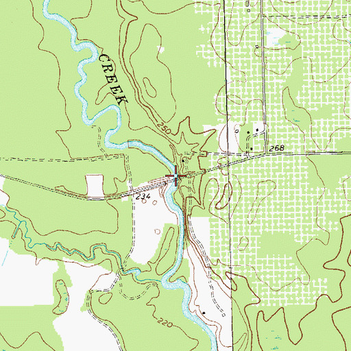 Topographic Map of Hollis Bridge, GA