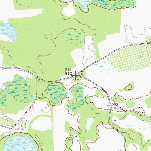 Topographic Map of Larramore Cemetery, GA