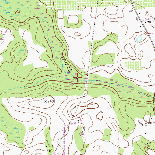 Topographic Map of Rock Hole Creek, GA
