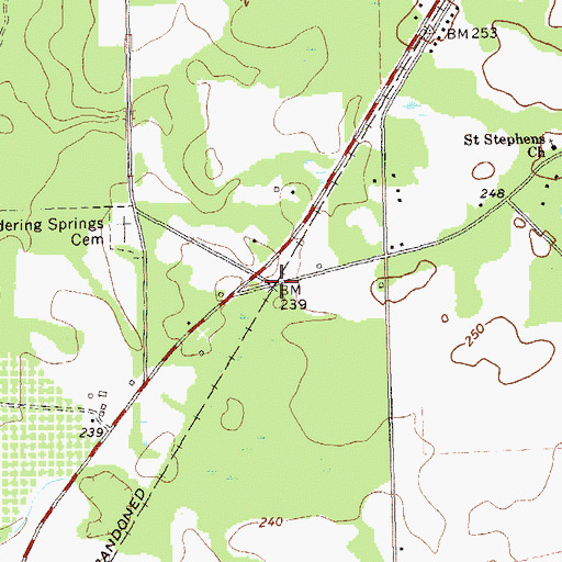 Topographic Map of Stocks (historical), GA
