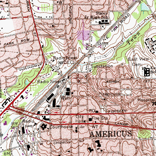 Topographic Map of Campbell Chapel African Methodist Episcopal Church, GA