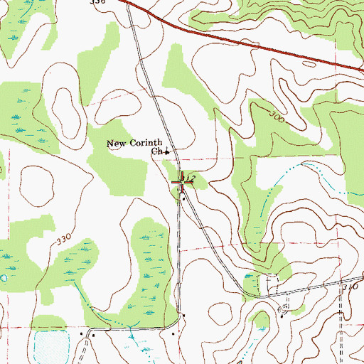 Topographic Map of Corinth (historical), GA