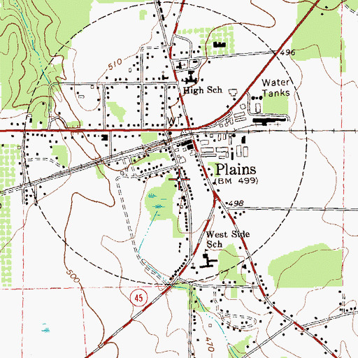 Topographic Map of House of God Church, GA