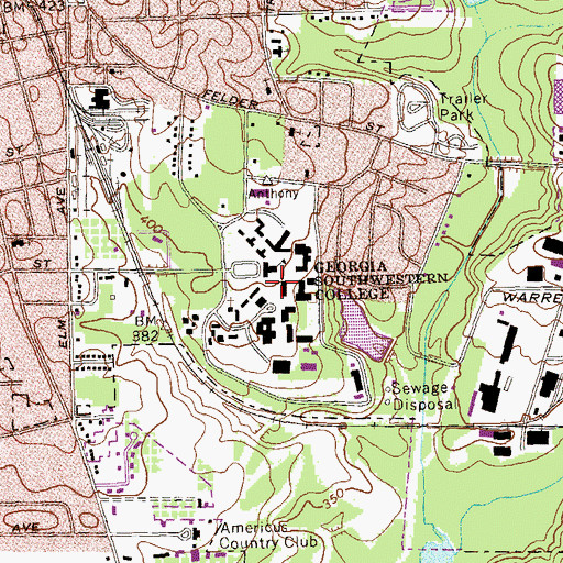 Topographic Map of James Earl Carter Library, GA