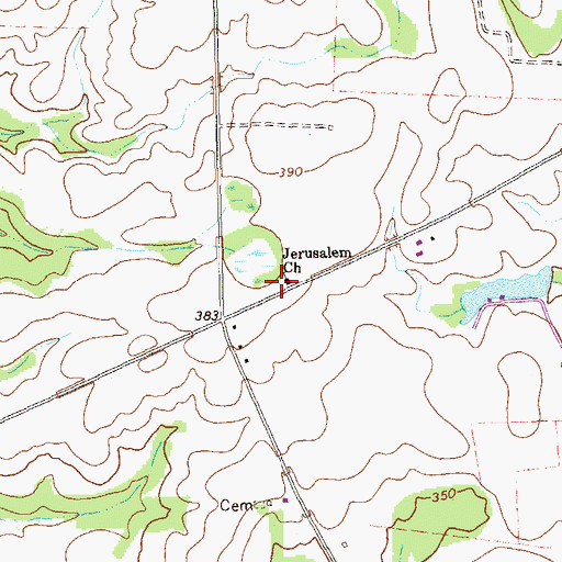 Topographic Map of Jerusalem School (historical), GA