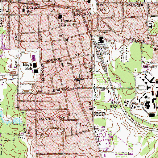 Topographic Map of Lee Street Baptist Church, GA