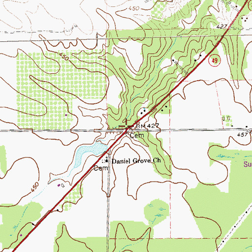 Topographic Map of Longbranch Church (historical), GA