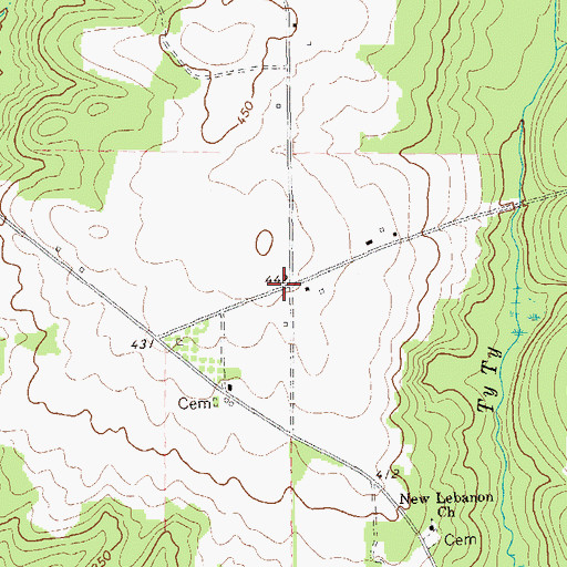 Topographic Map of Mossydell School (historical), GA