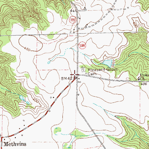 Topographic Map of Mount Pleasant Church (historical), GA